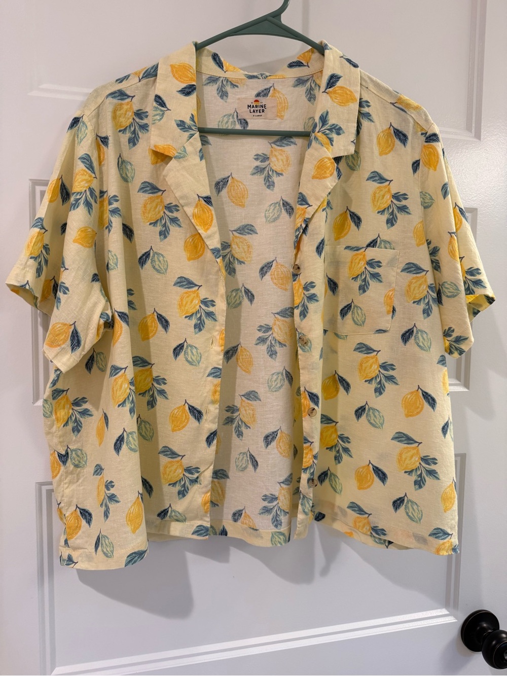 Women’s Marine Layer Yellow Lemon Print Button-Up Shirt